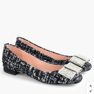 Tweed flats with sparkle bow